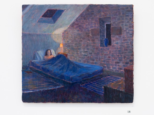 ‘Night Reader’ oil on gesso panel 27 x 31cm 2021 